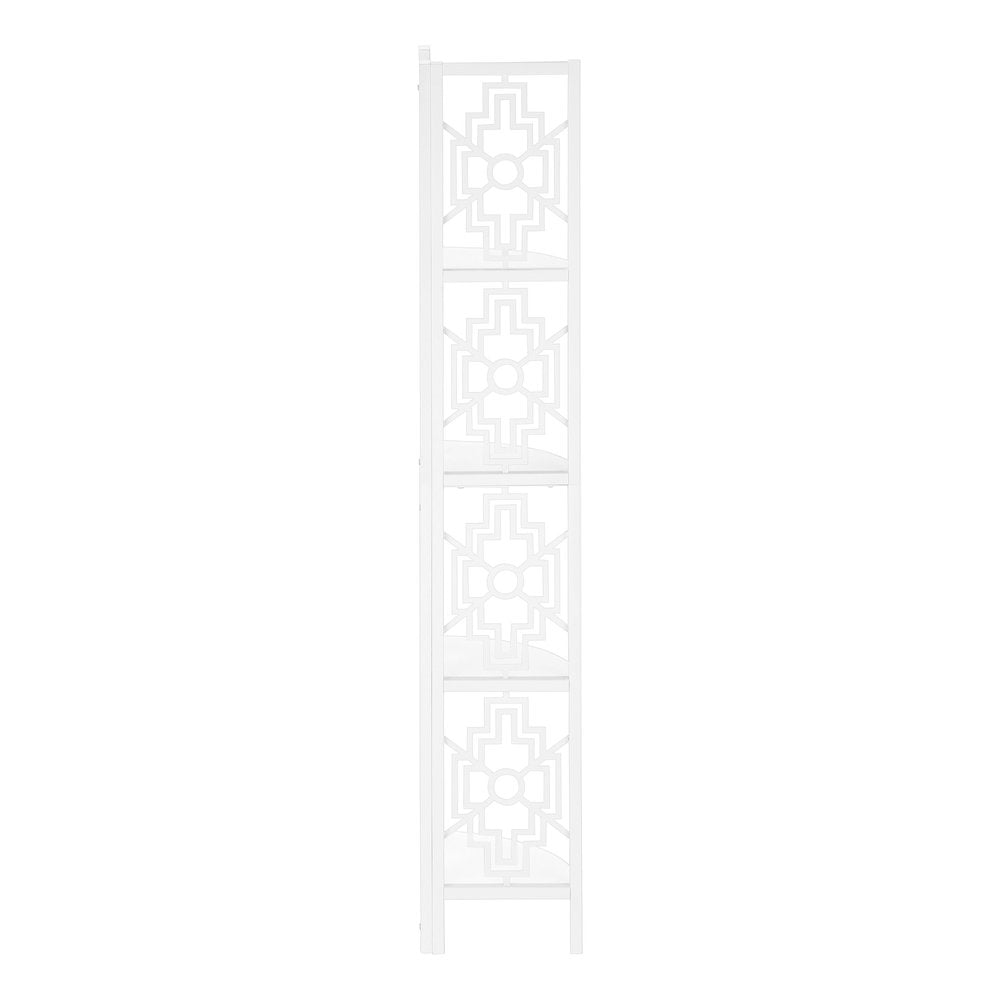 62" White Metal Corner Bookcase HomeRoots