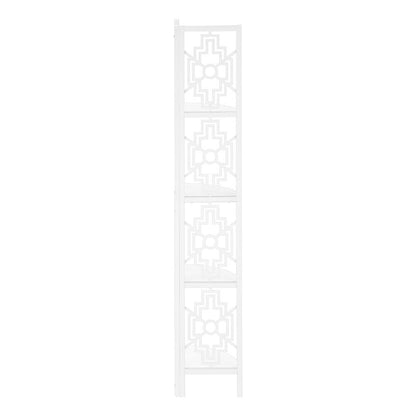 62" White Metal Corner Bookcase HomeRoots