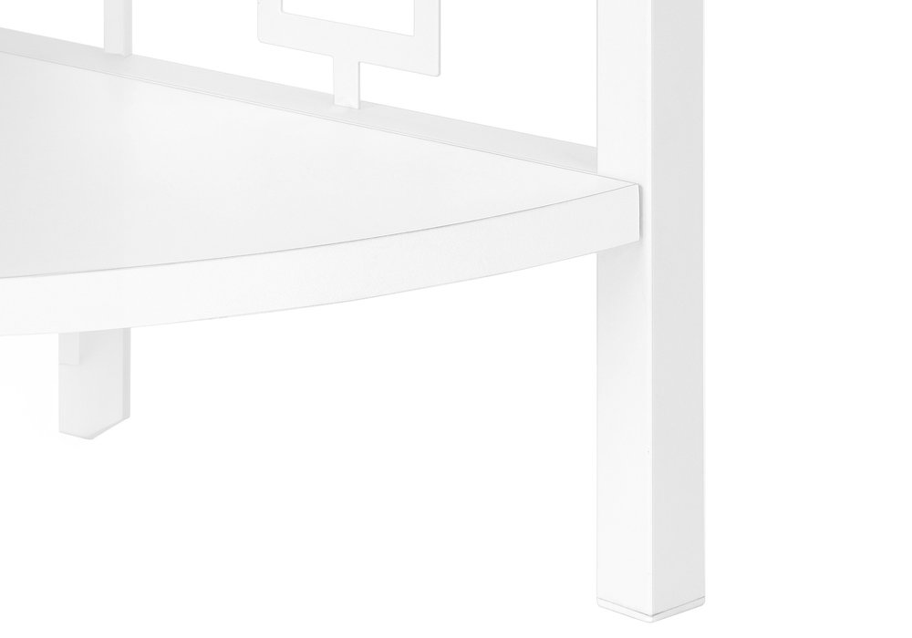 62" White Metal Corner Bookcase HomeRoots