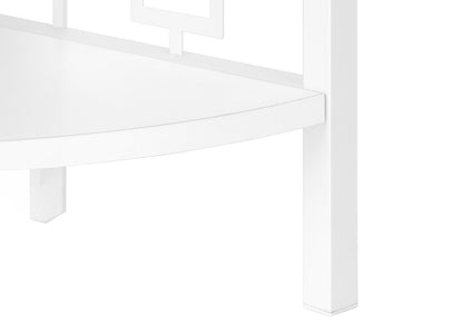 62" White Metal Corner Bookcase HomeRoots