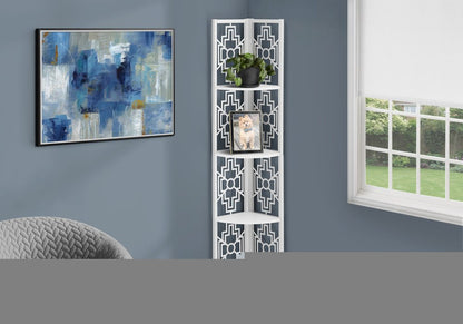 62" White Metal Corner Bookcase HomeRoots