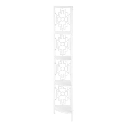 62" White Metal Corner Bookcase HomeRoots