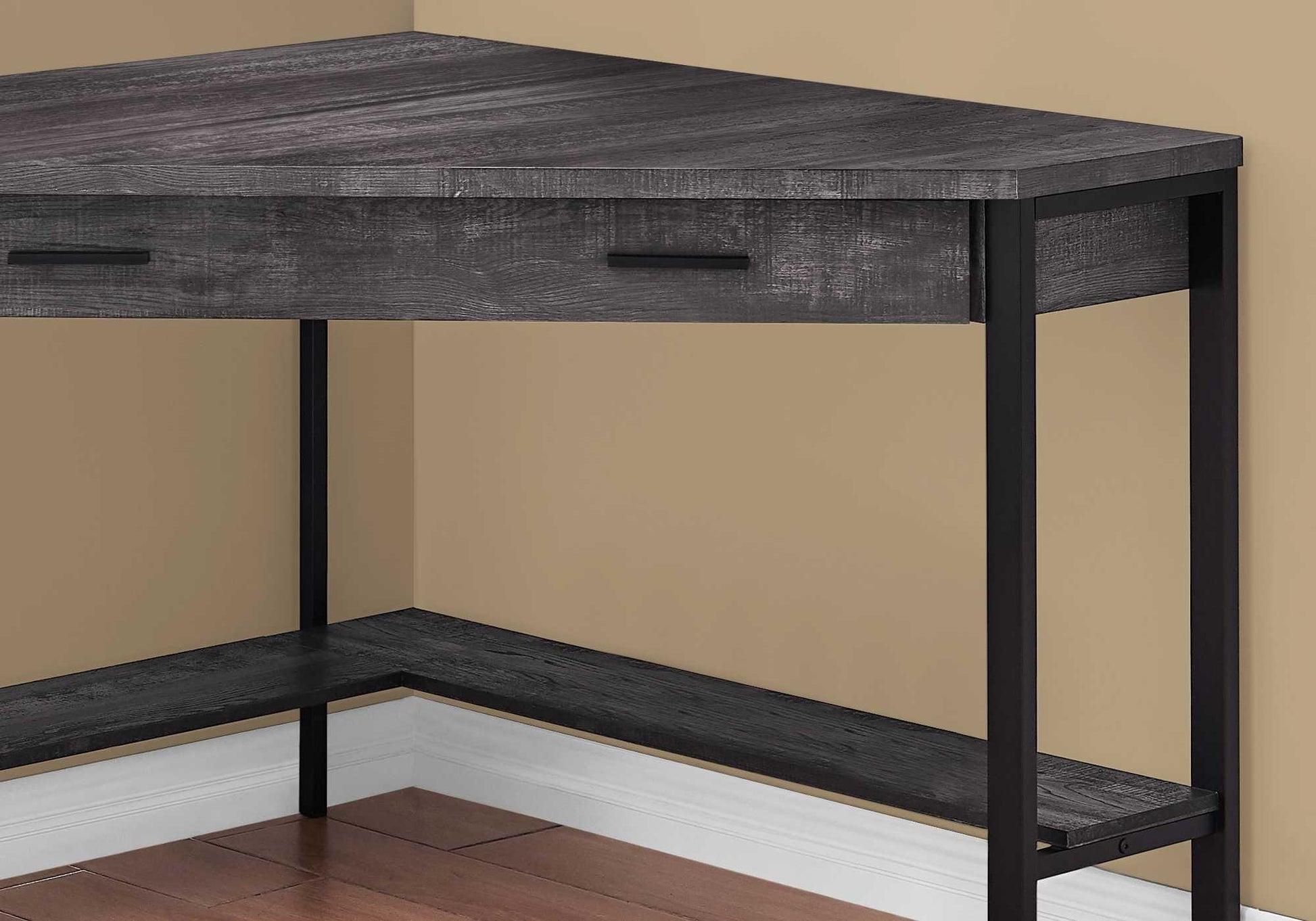 42" Black Corner Computer Desk - FurniFindUSA