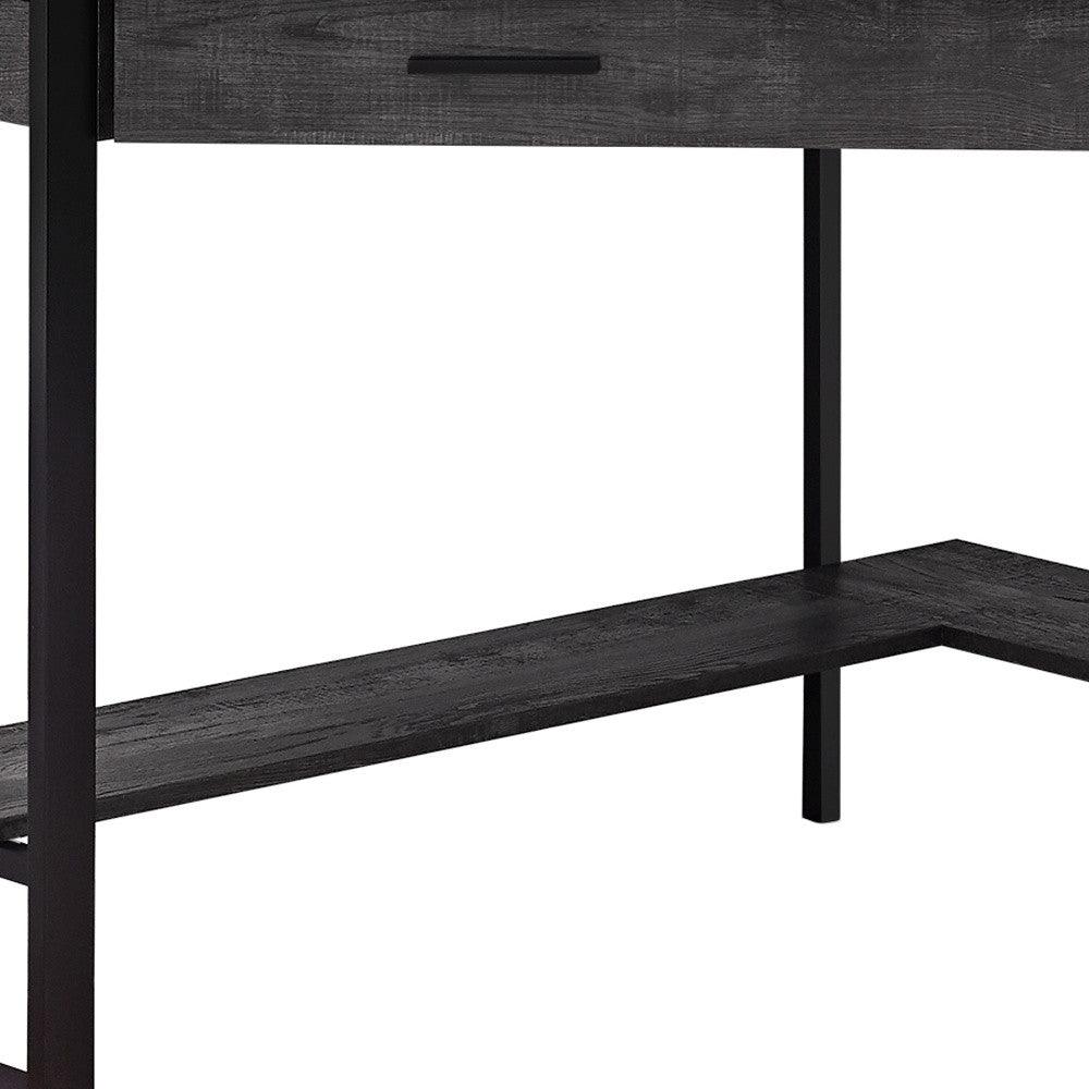 42" Black Corner Computer Desk - FurniFindUSA