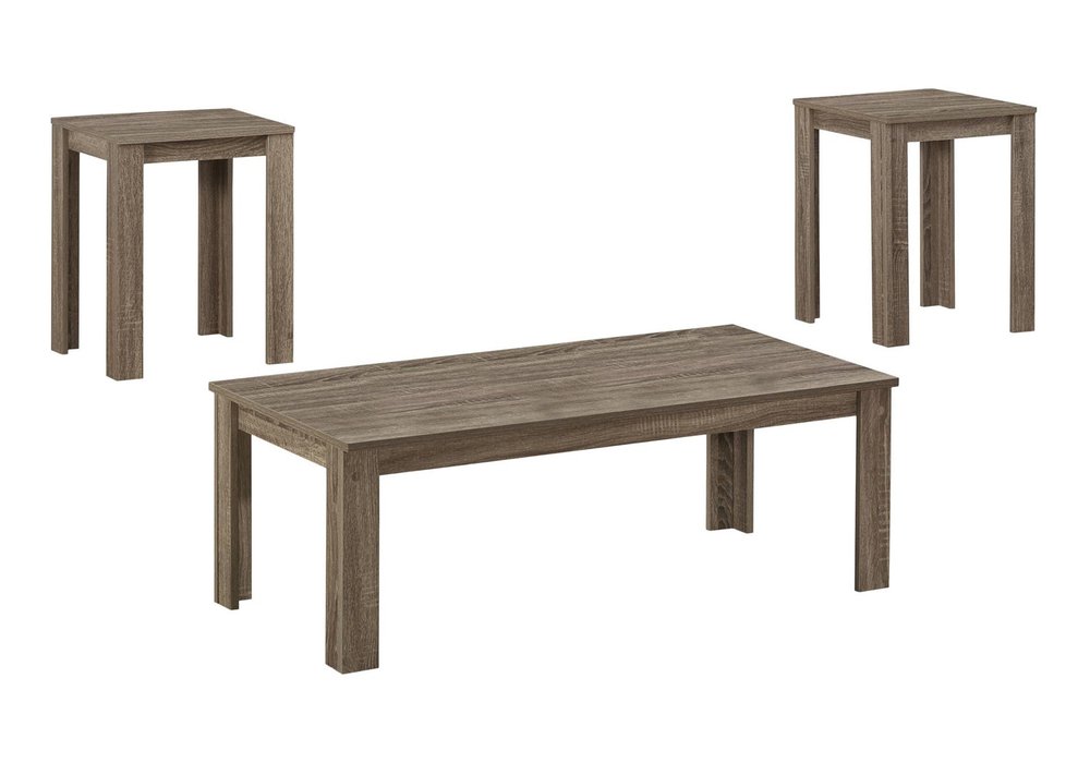 Set of Three 44" Taupe Coffee Table HomeRoots