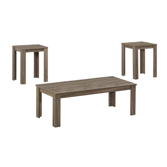 Set of Three 44" Taupe Coffee Table - FurniFindUSA