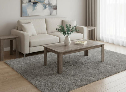 Set of Three 44" Taupe Coffee Table HomeRoots