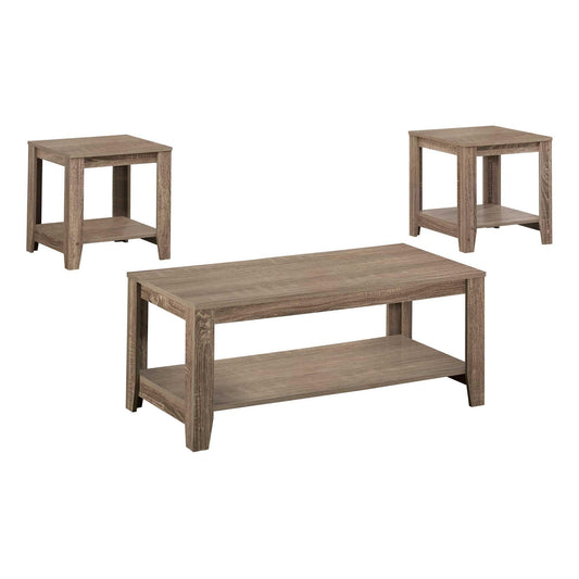 Dark Taupe Table Set 3Pcs Set - FurniFindUSA