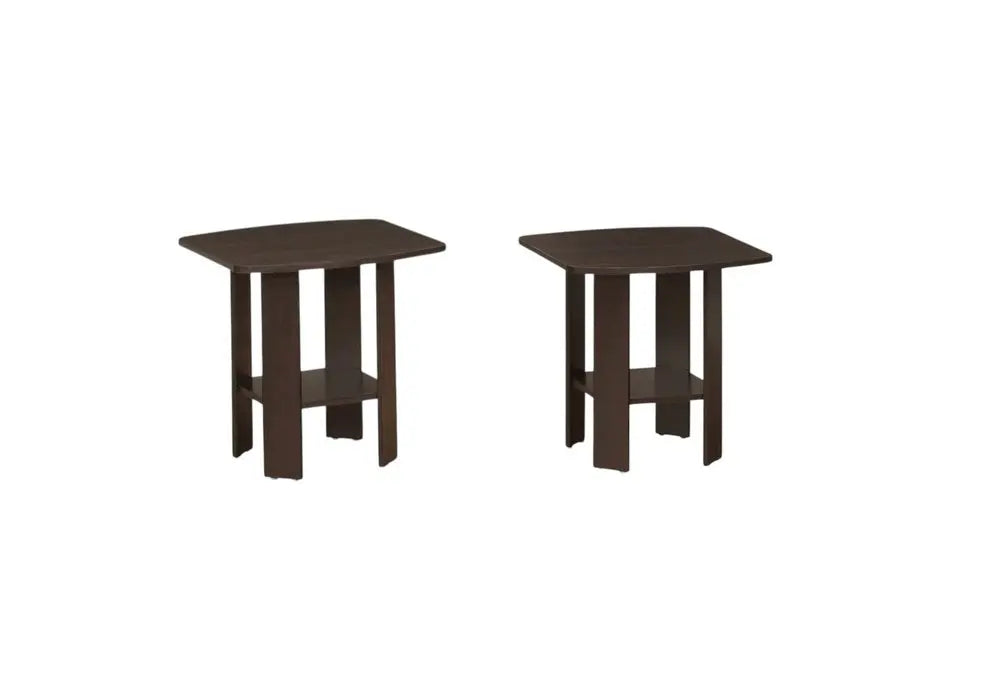 Set of Three 36" Brown Coffee Table With Shelf HomeRoots