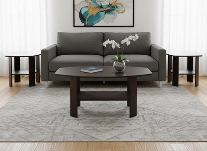 Set of Three 36" Brown Coffee Table With Shelf HomeRoots