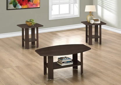 Set of Three 36" Brown Coffee Table With Shelf HomeRoots