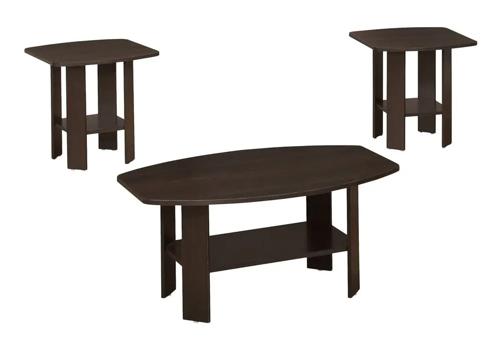 Set of Three 36" Brown Coffee Table With Shelf HomeRoots
