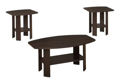 Set of Three 36" Brown Coffee Table With Shelf HomeRoots