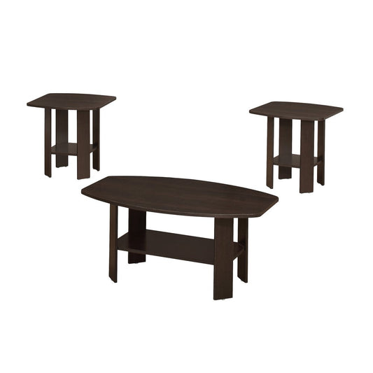 Set of Three 36" Brown Coffee Table With Shelf HomeRoots