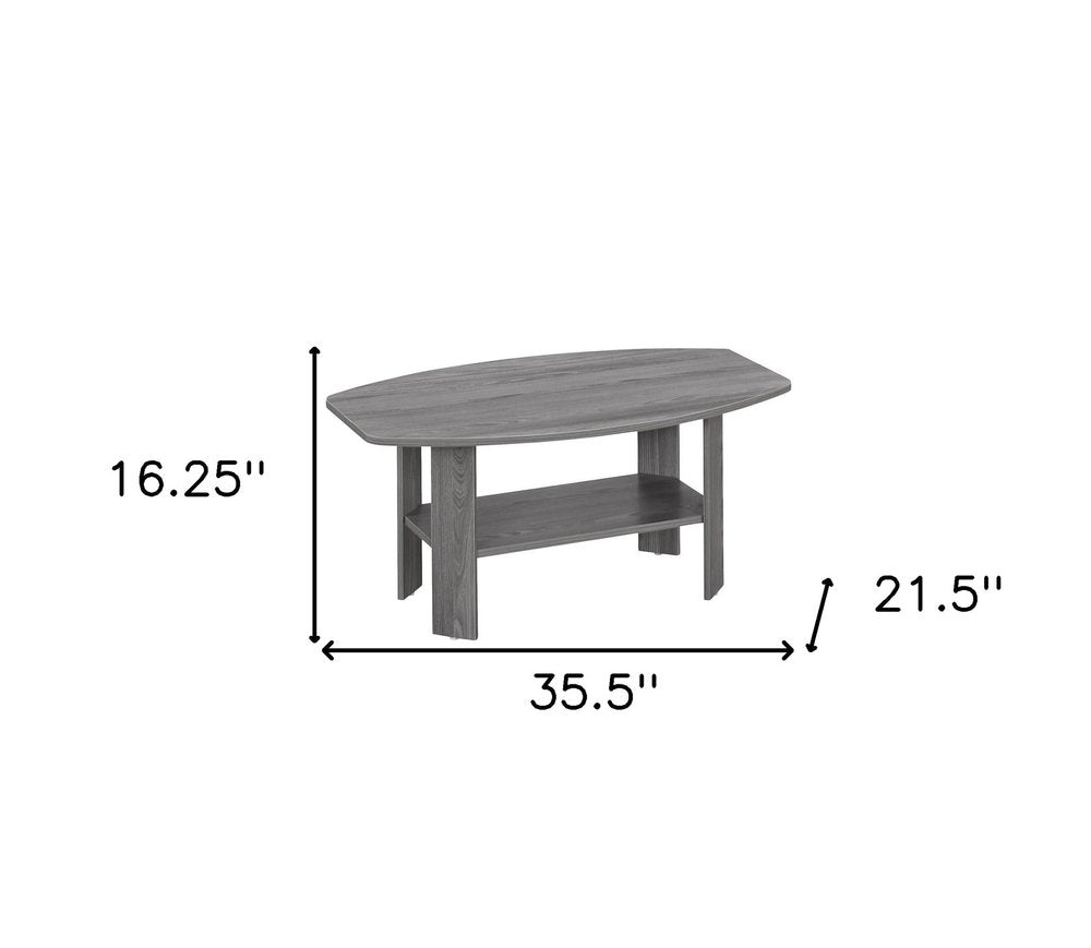 Set of Three 36" Gray Coffee Table With Shelf HomeRoots
