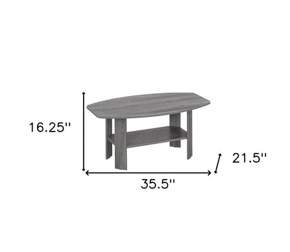 Set of Three 36" Gray Coffee Table With Shelf HomeRoots
