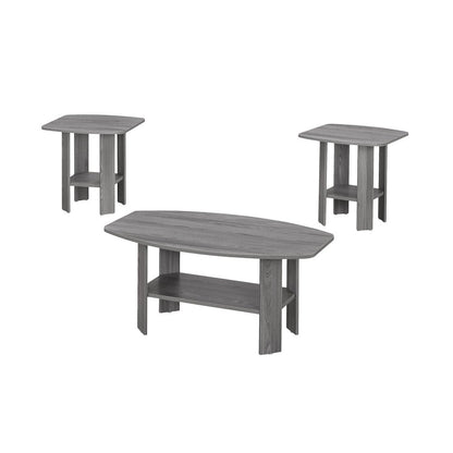 Set of Three 36" Gray Coffee Table With Shelf HomeRoots
