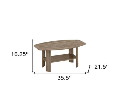 Set of Three 36" Taupe Coffee Table With Shelf HomeRoots