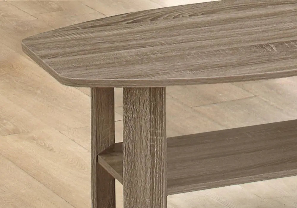 Set of Three 36" Taupe Coffee Table With Shelf HomeRoots