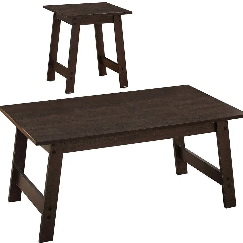 Set of Three 36" Espresso Coffee Table HomeRoots