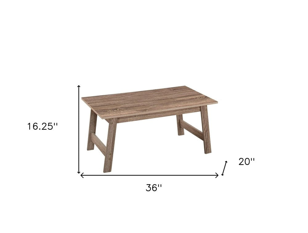 Set of Three 36" Taupe Coffee Table HomeRoots
