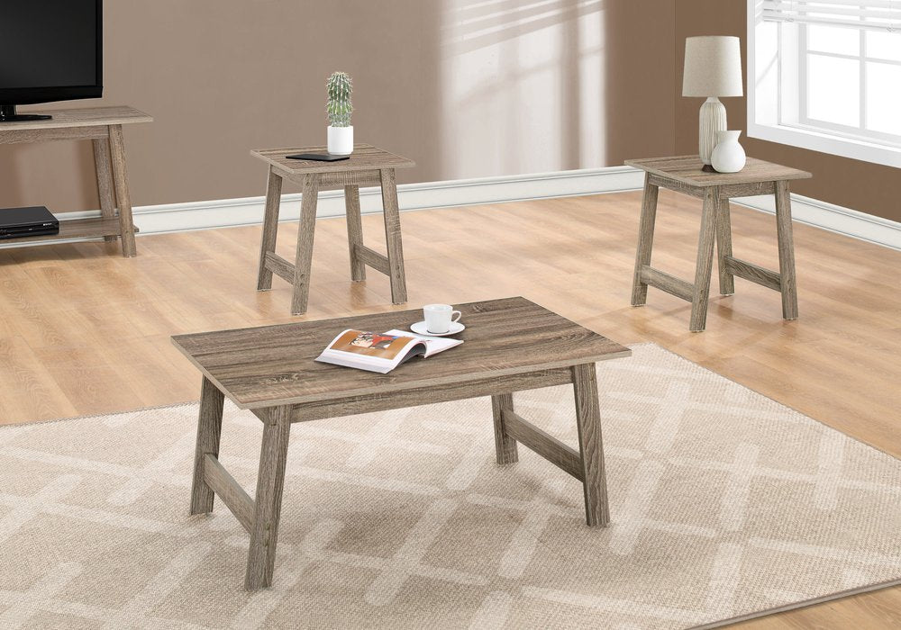 Set of Three 36" Taupe Coffee Table HomeRoots