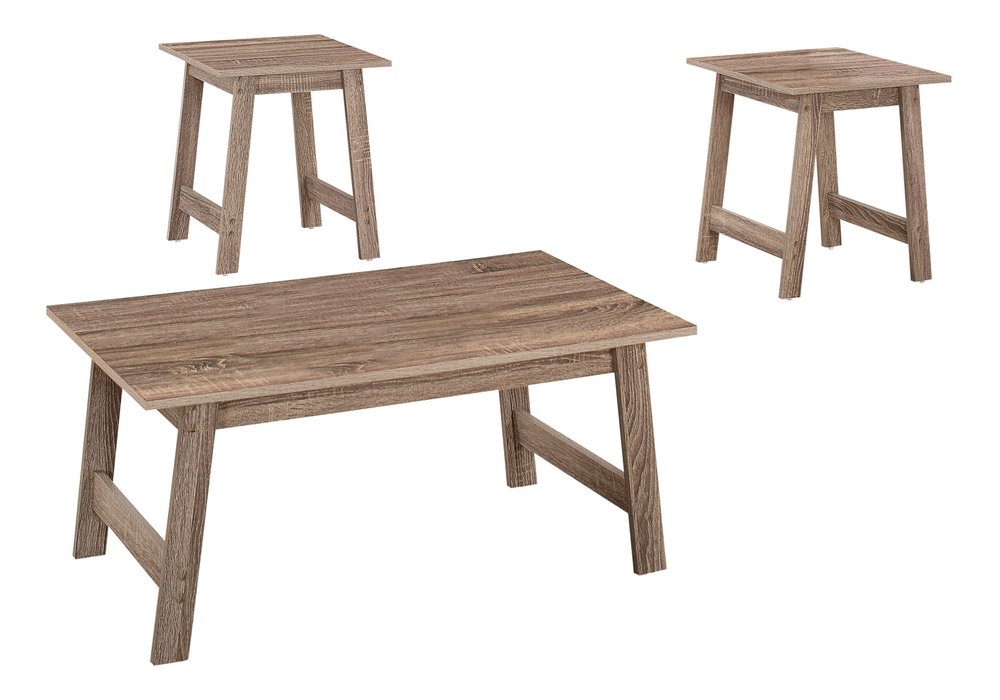 Set of Three 36" Taupe Coffee Table HomeRoots