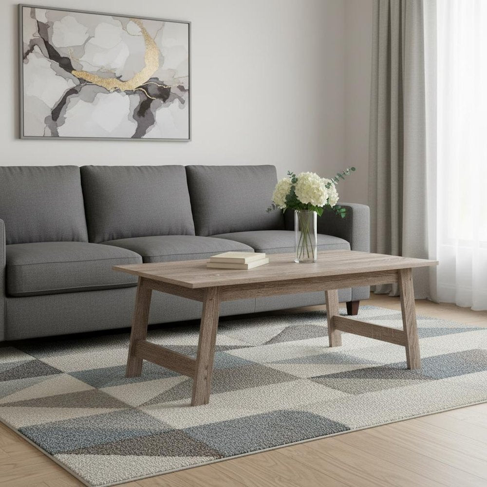 Set of Three 36" Taupe Coffee Table HomeRoots