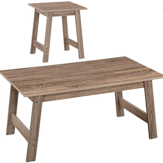 Set of Three 36" Taupe Coffee Table HomeRoots