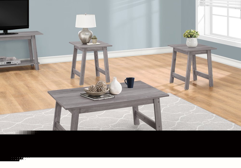 Set of Three 36" Gray Coffee Table HomeRoots