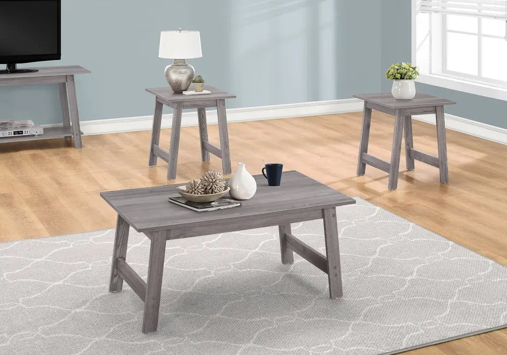 Set of Three 36" Gray Coffee Table HomeRoots