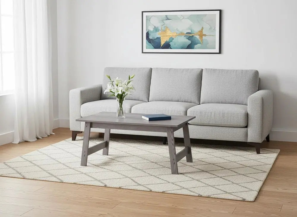 Set of Three 36" Gray Coffee Table HomeRoots