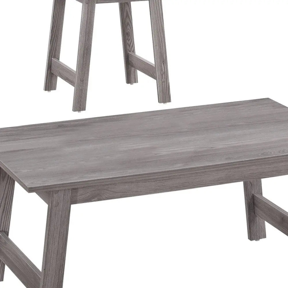 Set of Three 36" Gray Coffee Table HomeRoots
