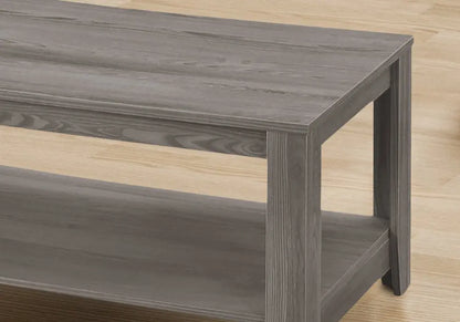 Set of Three 42" Gray Coffee Table With Shelf HomeRoots