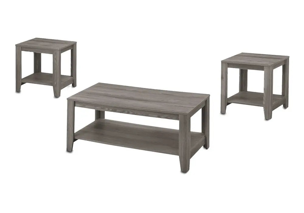Set of Three 42" Gray Coffee Table With Shelf HomeRoots