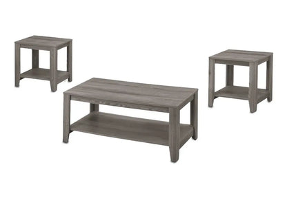 Set of Three 42" Gray Coffee Table With Shelf HomeRoots