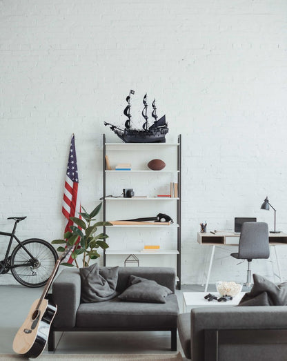 6.5" X 20" X 19"Black Pearl Pirate Ship HomeRoots