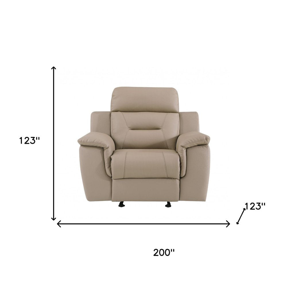 Three Piece Indoor Beige Genuine Leather Five Person Seating Set HomeRoots