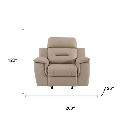 Three Piece Indoor Beige Genuine Leather Five Person Seating Set HomeRoots