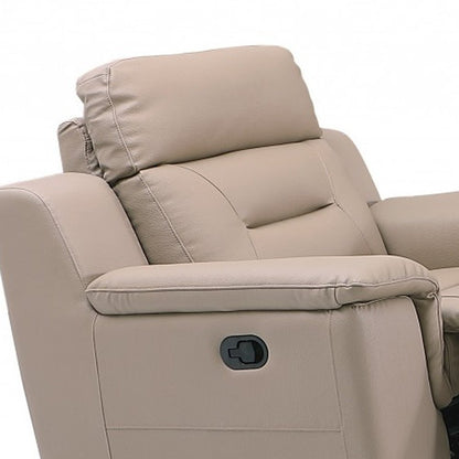 Three Piece Indoor Beige Genuine Leather Five Person Seating Set HomeRoots