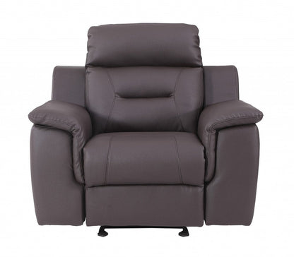 Three Piece Indoor Brown Genuine Leather Five Person Seating Set HomeRoots
