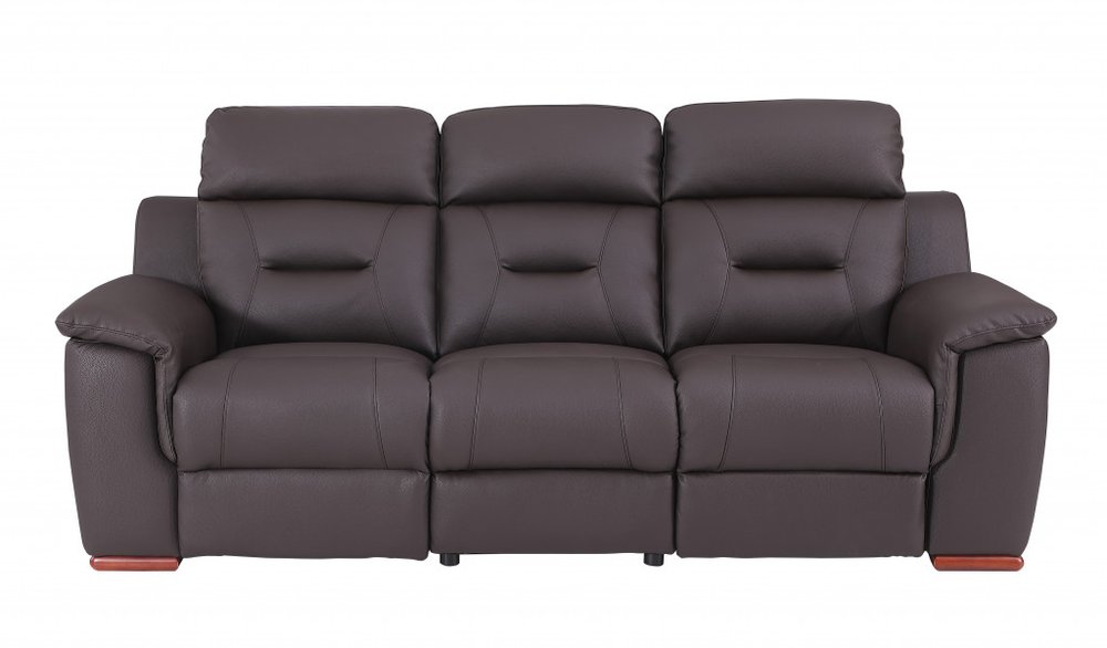 Three Piece Indoor Brown Genuine Leather Five Person Seating Set HomeRoots