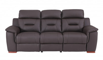 Three Piece Indoor Brown Genuine Leather Five Person Seating Set HomeRoots