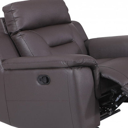 Three Piece Indoor Brown Genuine Leather Five Person Seating Set HomeRoots