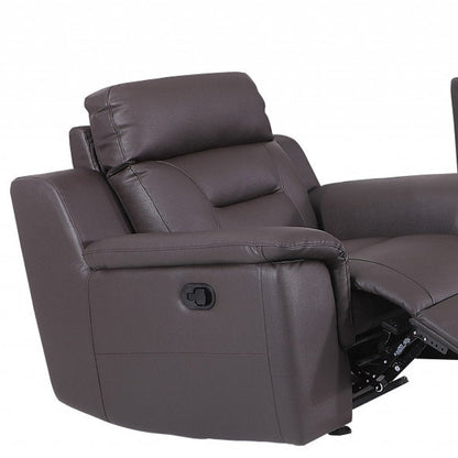 Three Piece Indoor Brown Genuine Leather Five Person Seating Set HomeRoots