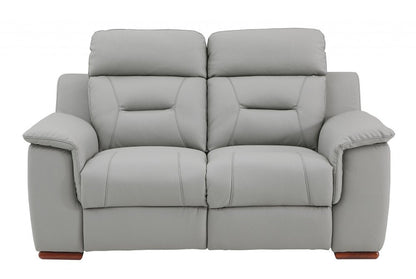 Three Piece Indoor Gray Genuine Leather Five Person Seating Set HomeRoots