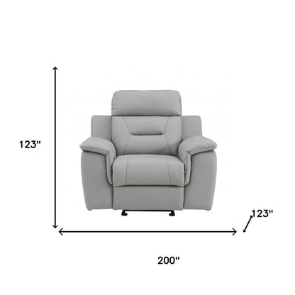 Three Piece Indoor Gray Genuine Leather Five Person Seating Set HomeRoots