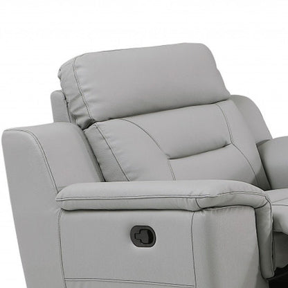 Three Piece Indoor Gray Genuine Leather Five Person Seating Set HomeRoots
