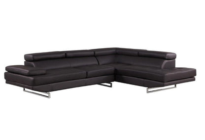 Brown Leather L Shaped Two Piece Corner Sectional HomeRoots