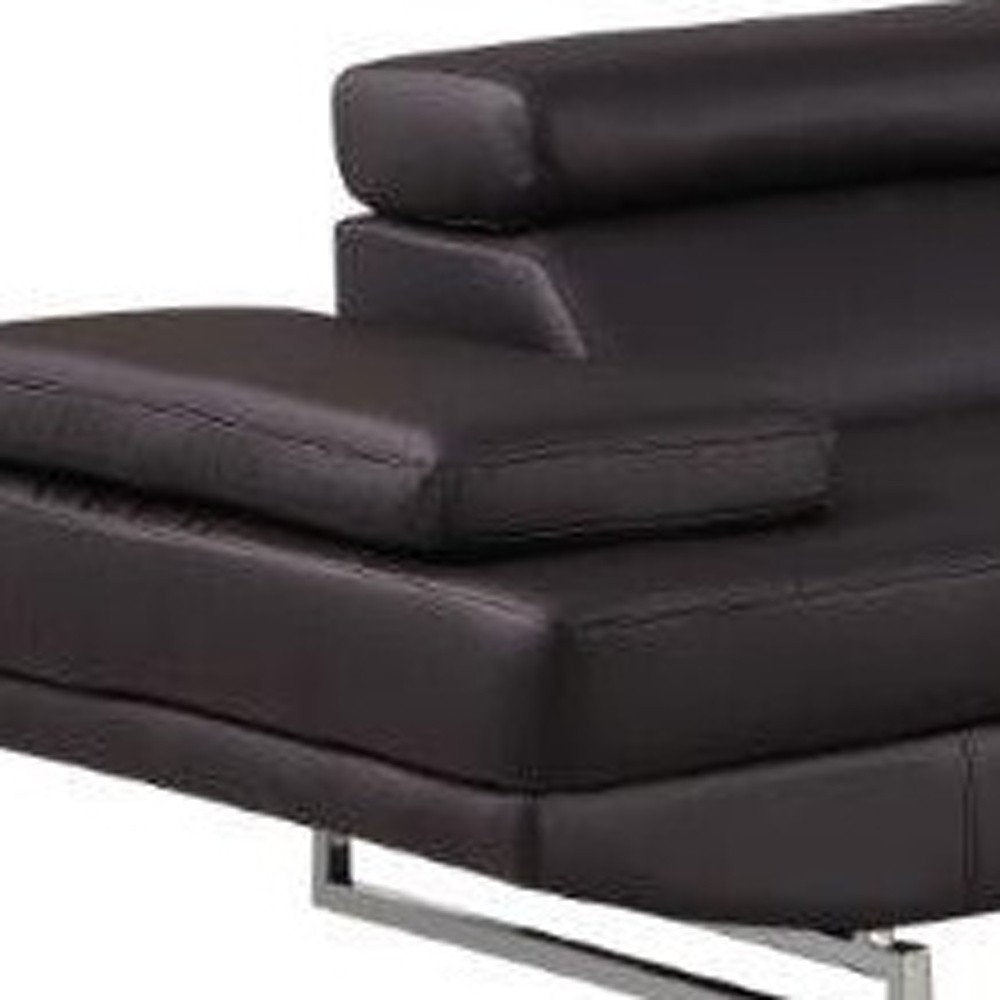 Brown Leather L Shaped Two Piece Corner Sectional HomeRoots